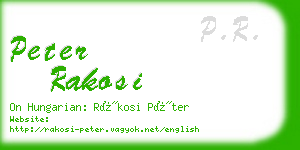 peter rakosi business card